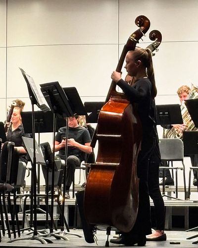 Anikka getting ready to play at last night’s spring concert.