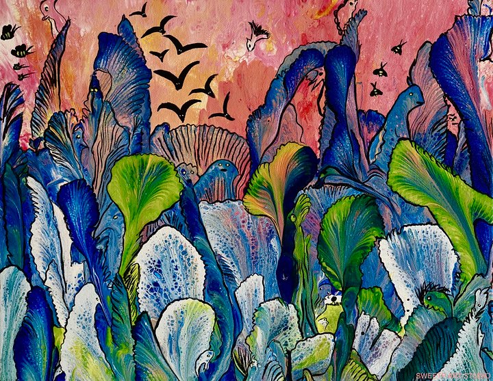 Floral Under the Sunset Sky | Art Print product image (1)
