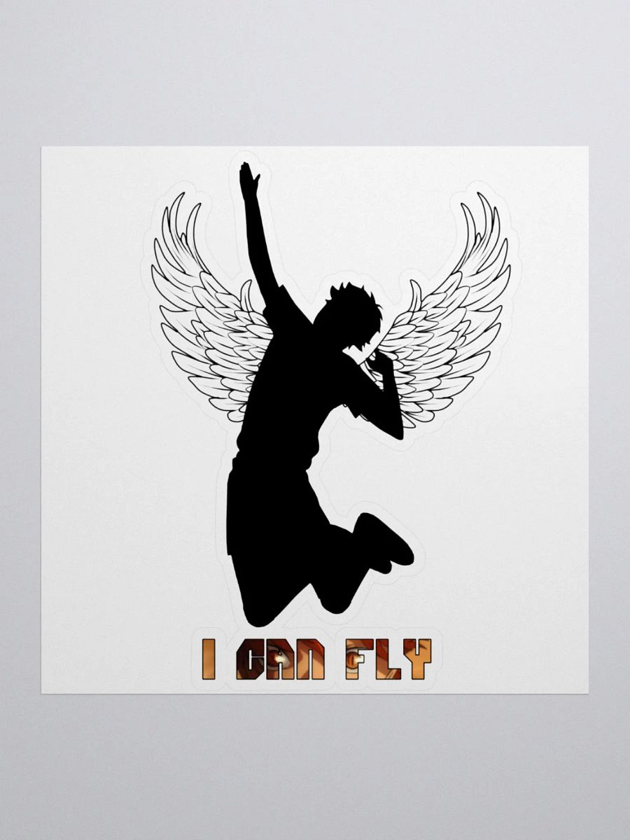 Hinata's Eyes 'I Can Fly' Black Sticker product image (1)