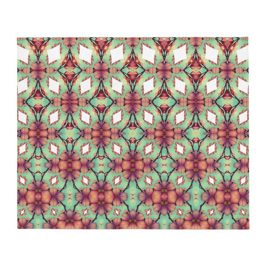 Elegant Diamond & Floral Throw Blanket product image (4)