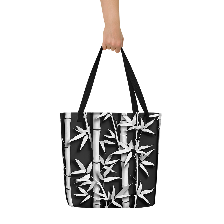 Tote Bag: Elegant Bamboo Chic Black and White Style product image (6)