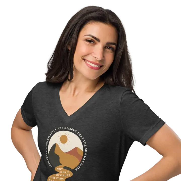 I Believe in Christianity C.S. Lewis Quote V-Neck T-Shirt product image (2)
