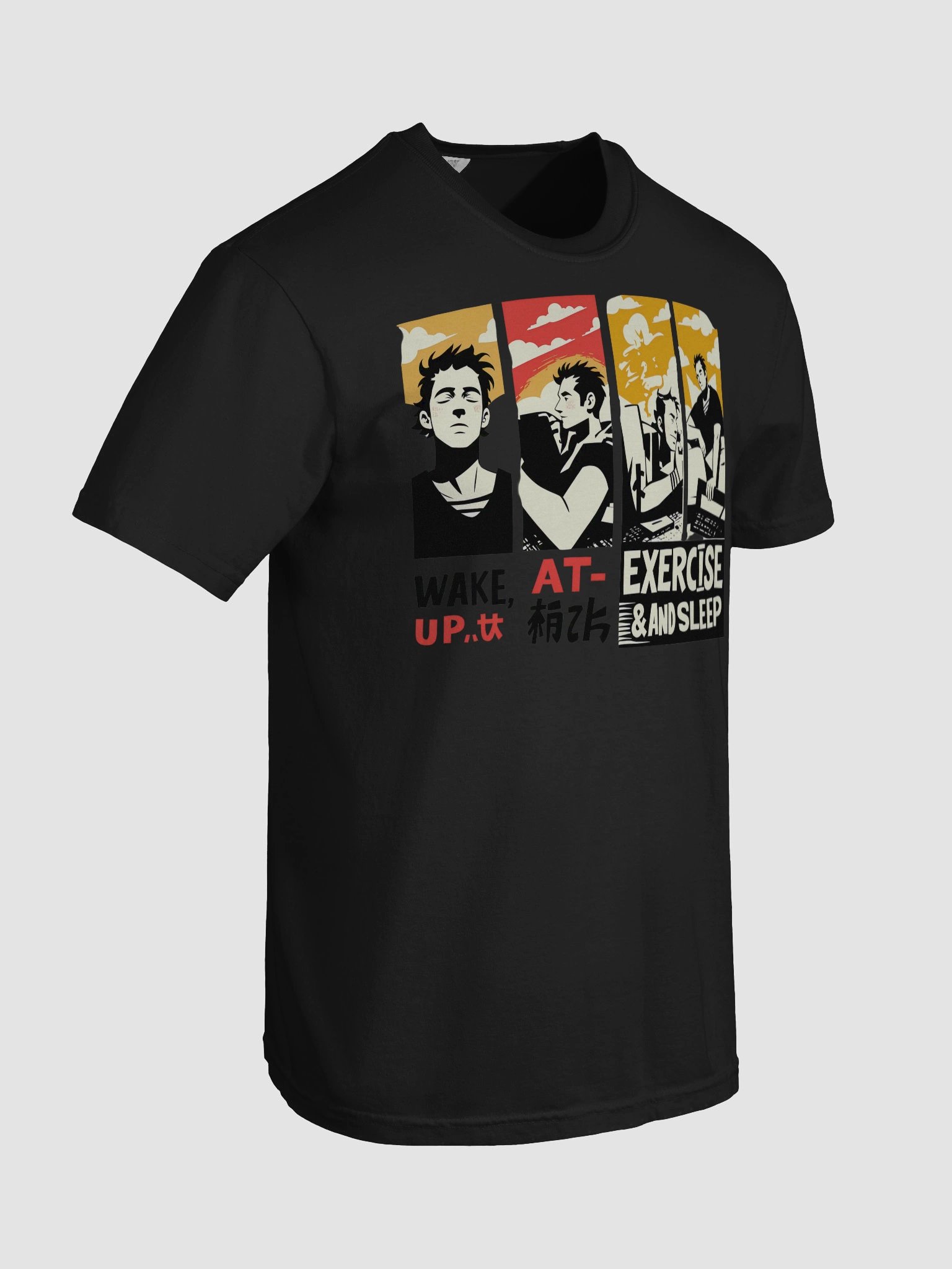 Global Wellness Mantra | Wake, Eat, Exercise, Sleep Art Heavyweigh T-Shirt product image (43)