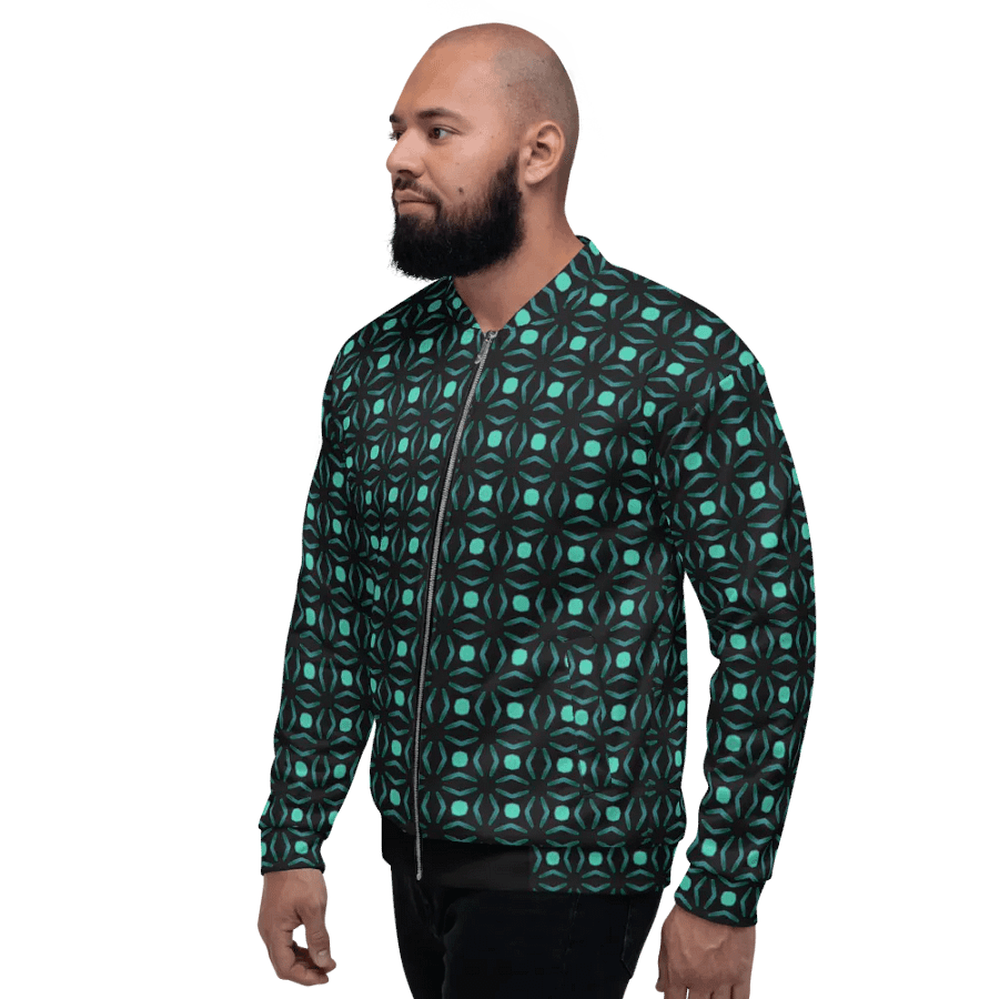 Abstract Repeating Values Unisex Bomber Jacket product image (4)