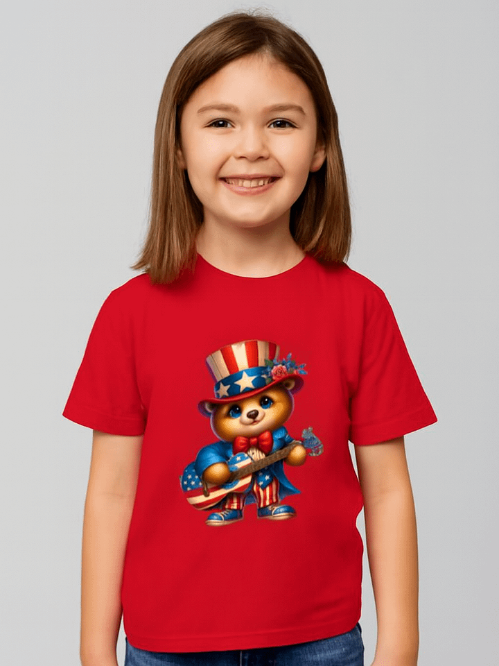 Patriotic Bear Guitarist Youth T-Shirt product image (1)
