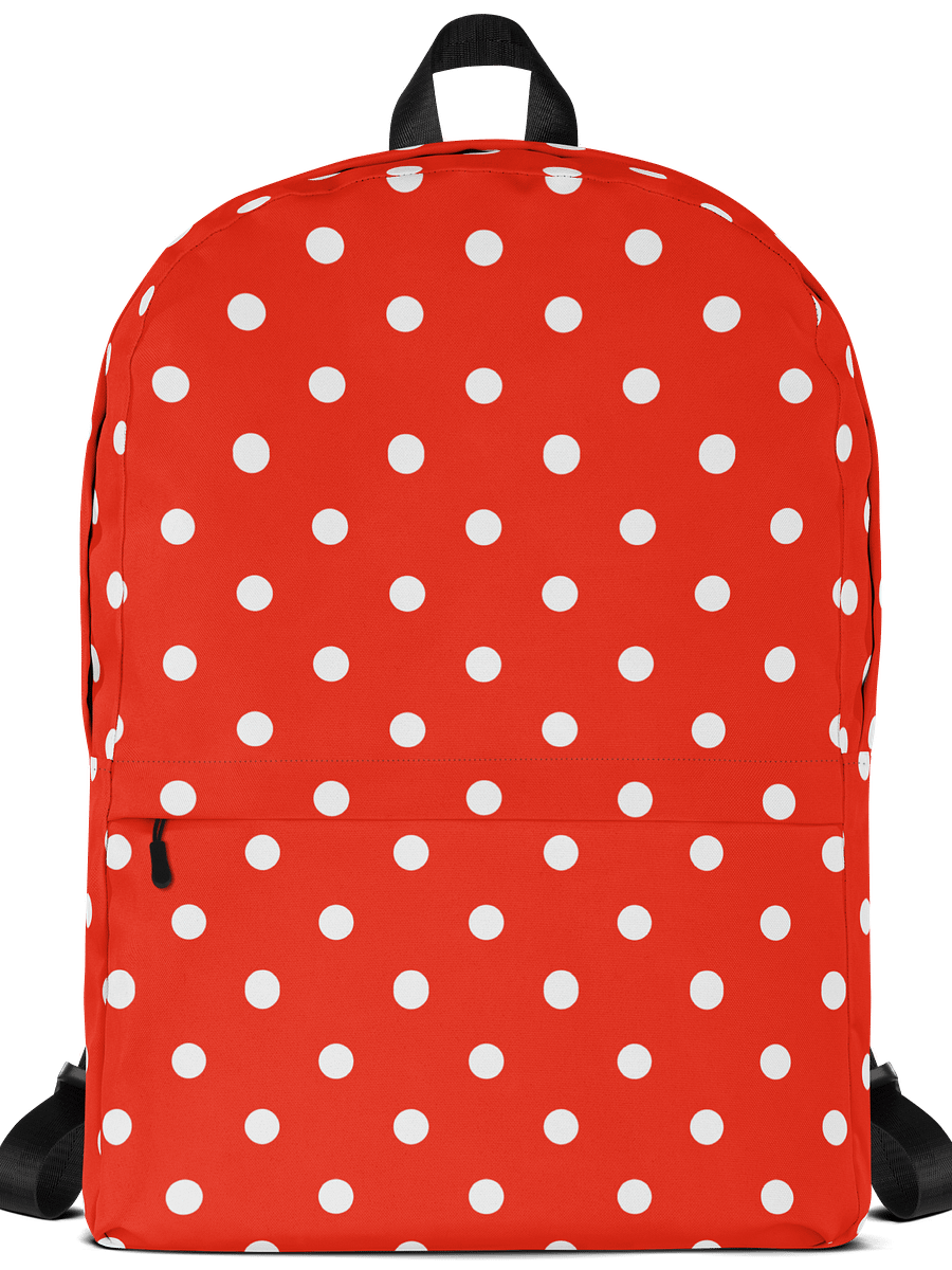 White Polka Dots on Red Backpack product image (4)