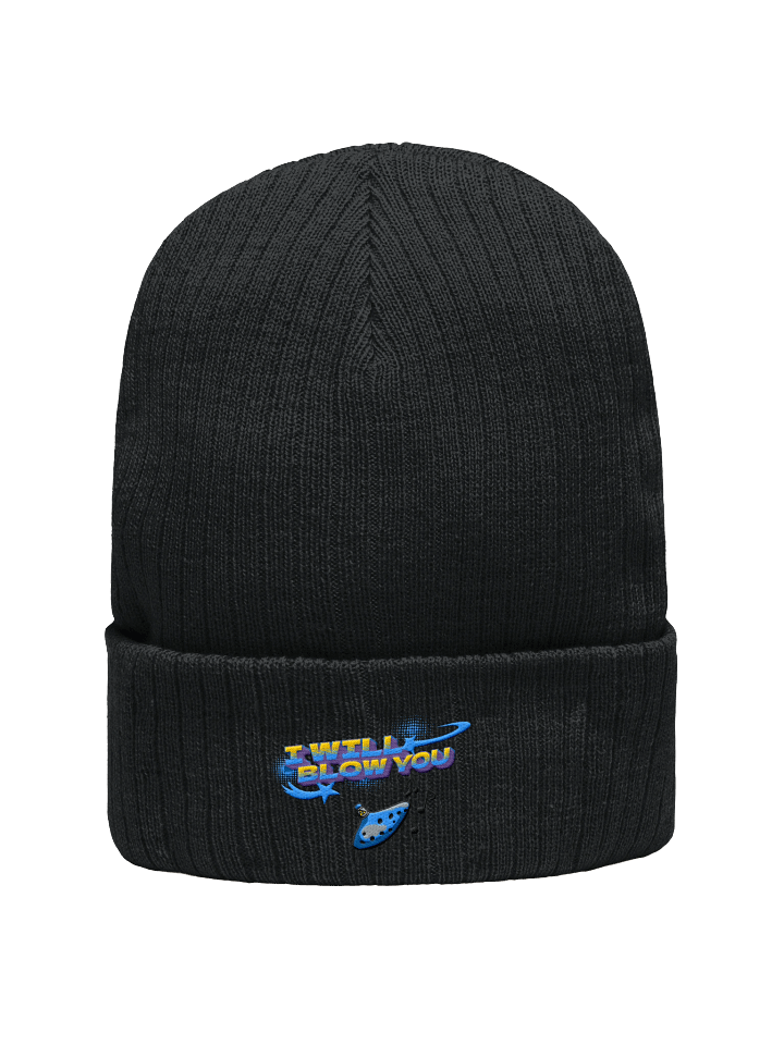 Blow You Embroidered Atlantis Ribbed Knit Beanie product image (4)
