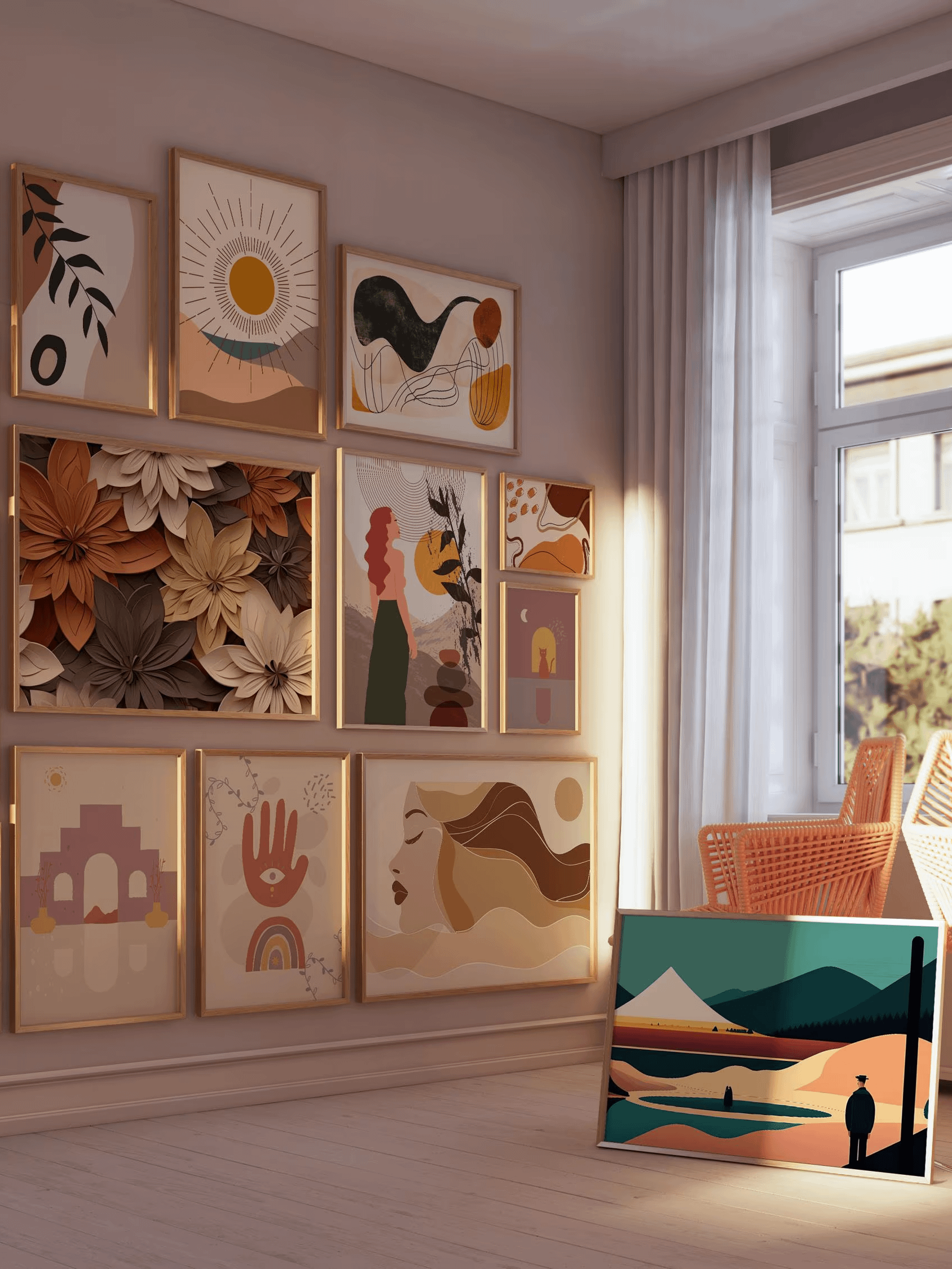 Boho Wall Collage Mega Bundle, Set of 1250 Digital Download product image (6)