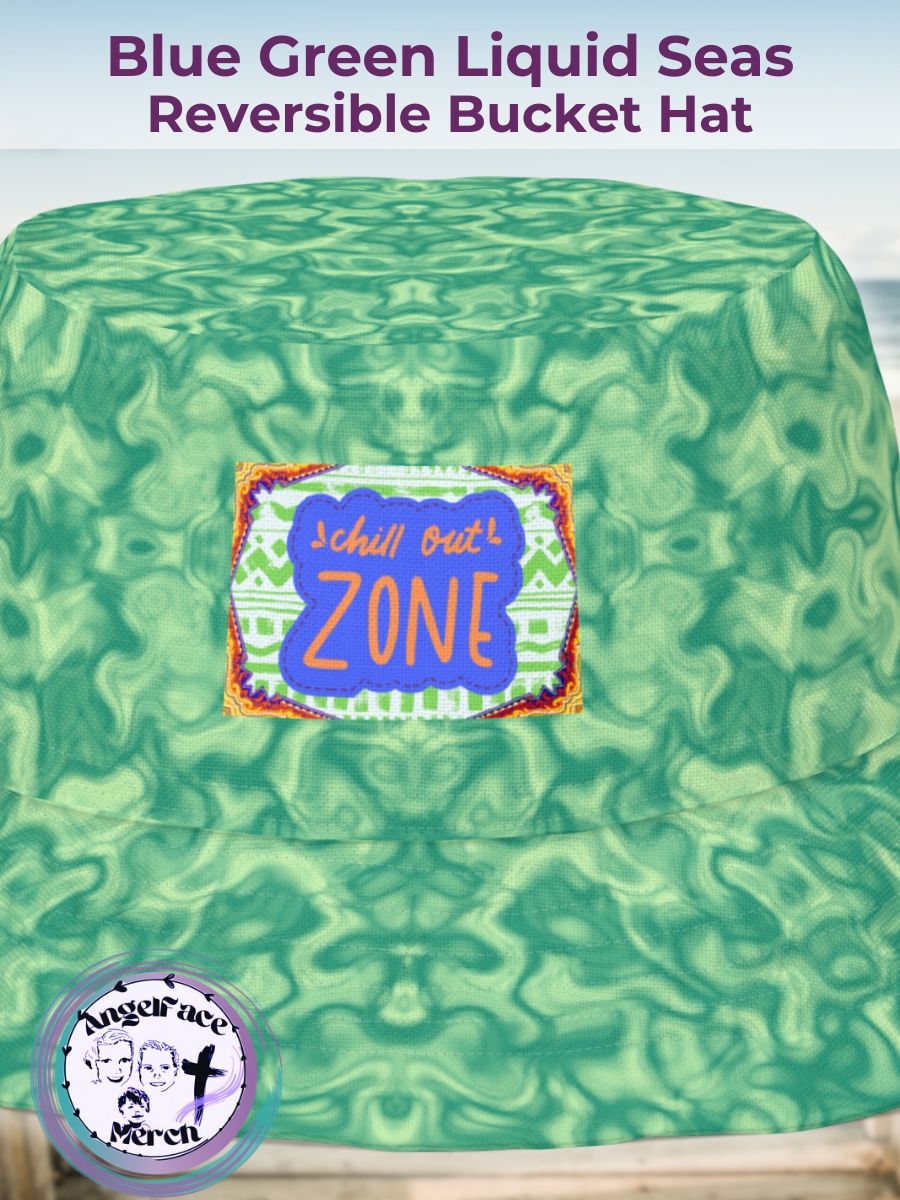 Liquid Blue Green Seas Reversible All-Over Print Bucket Hat product image (3)