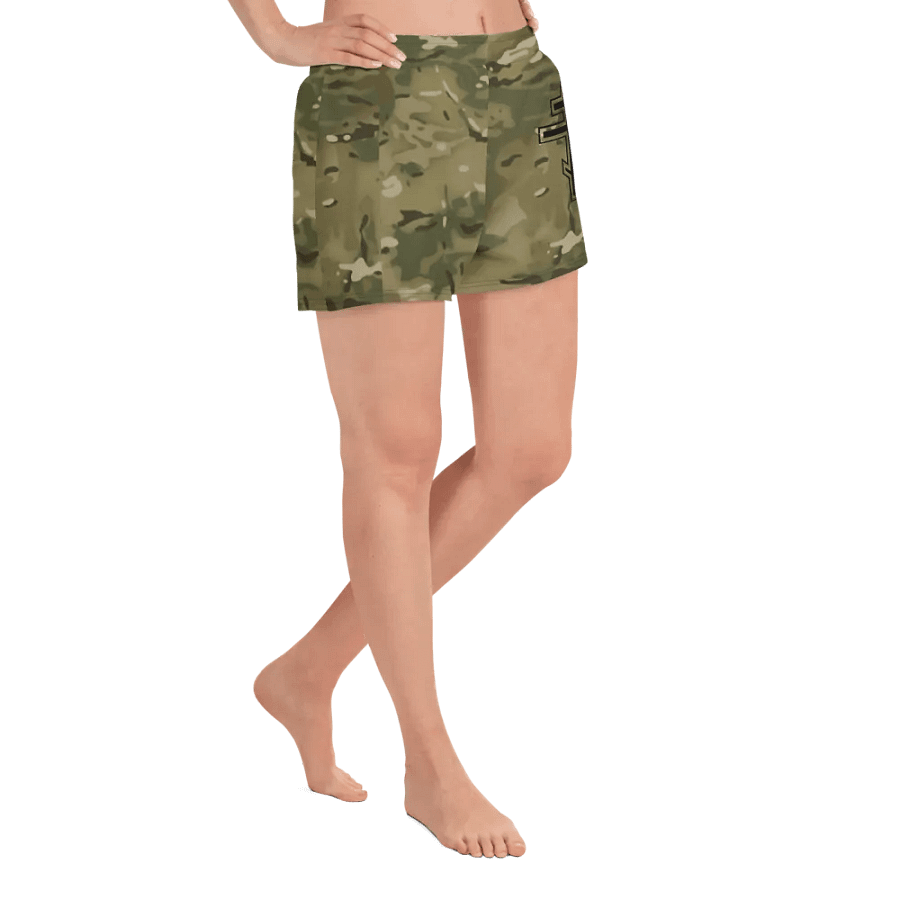Faithful Camo: Proverb 3:25 Motion Women's Athletic Shorts - Multicam product image (10)
