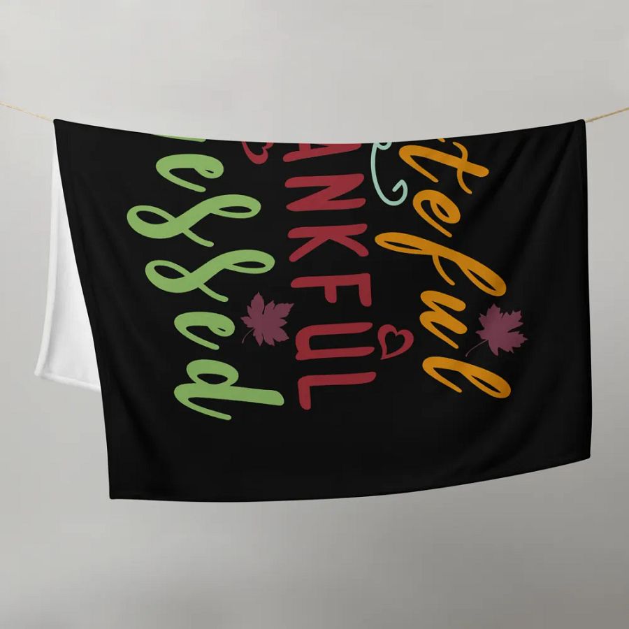 Grateful Thankful Blessed Autumn Throw Blanket product image (21)
