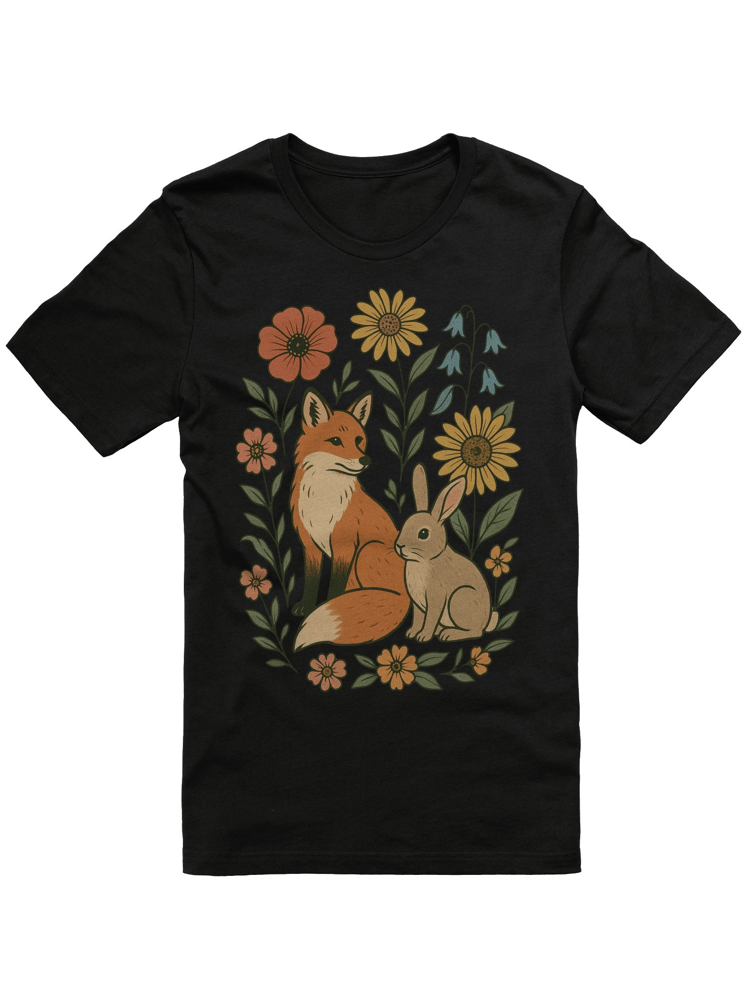 Meadow Friends Fox and Rabbit T-Shirt product image (3)