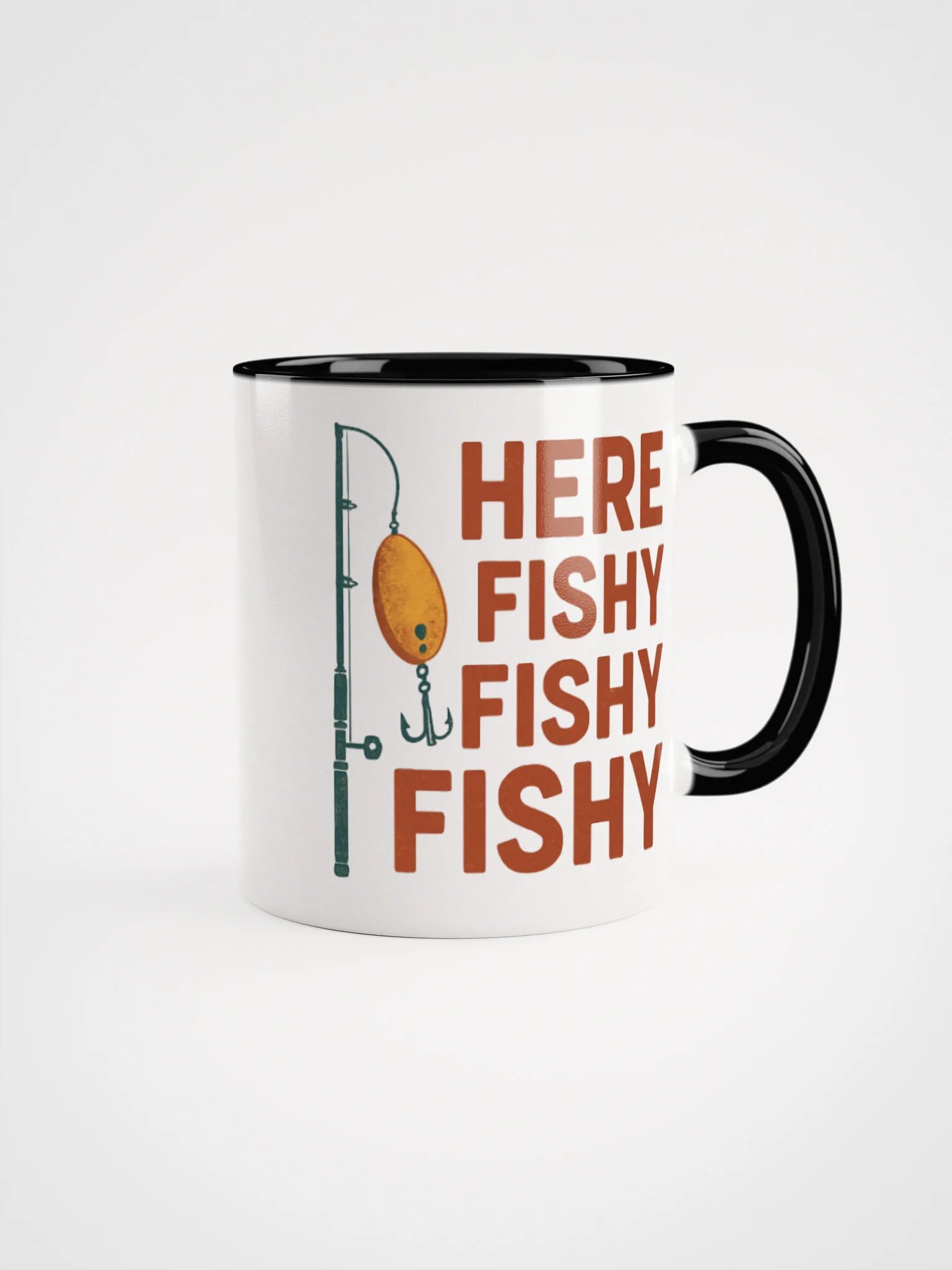Here Fishy Fishy Fishy Coffee Mug – Funny Vintage Fishing Gift product image (5)