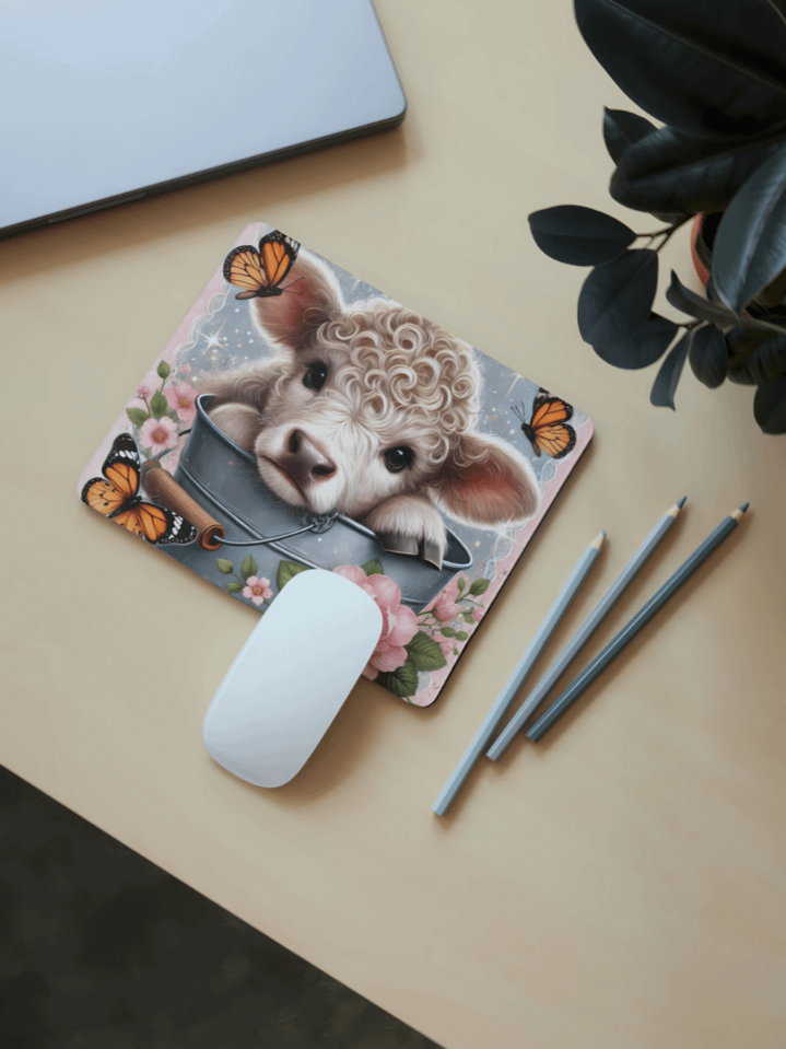 Baby Highland Cow Love Mouse Pad Sublimation Design – Adorable Valentine’s Day Art – Perfect for Mouse Pads – Instant Digital Download – 300 DPI PNG product image (1)