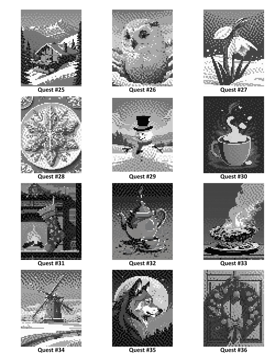 Pixel-Perfect Winter Coloring Book: Pixel Art Coloring Book with 36 Illustrations product image (5)