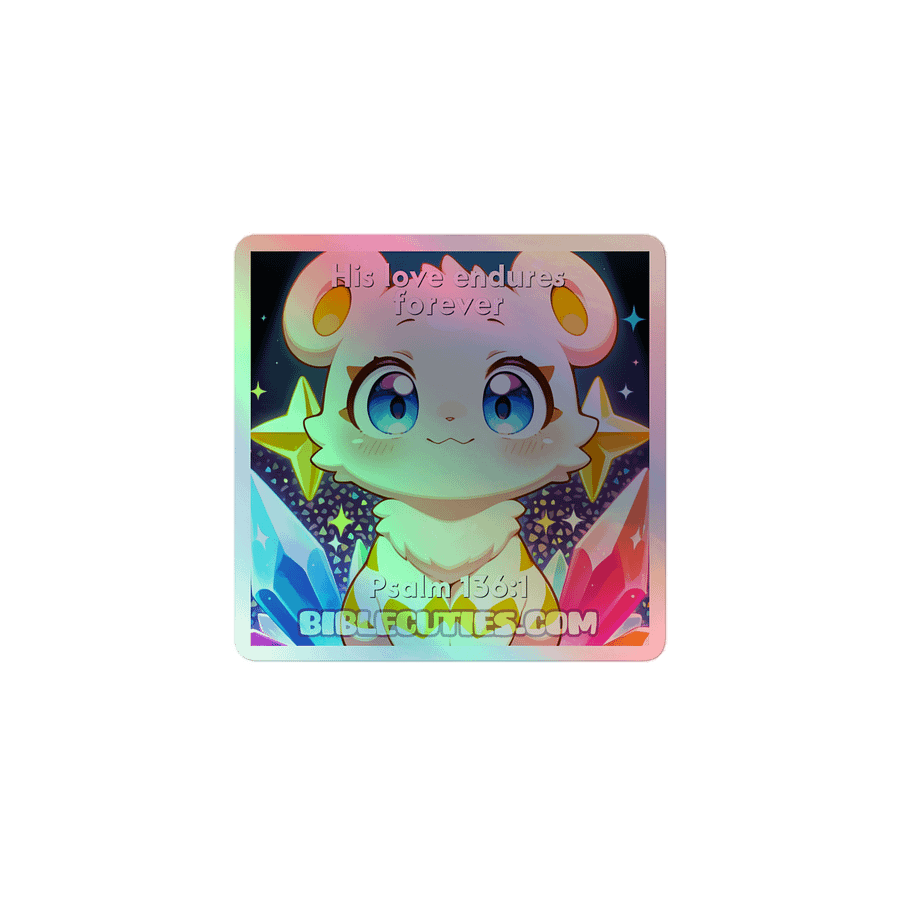 Bible Cuties Vicky - His love endures forever Holographic Sticker product image (1)