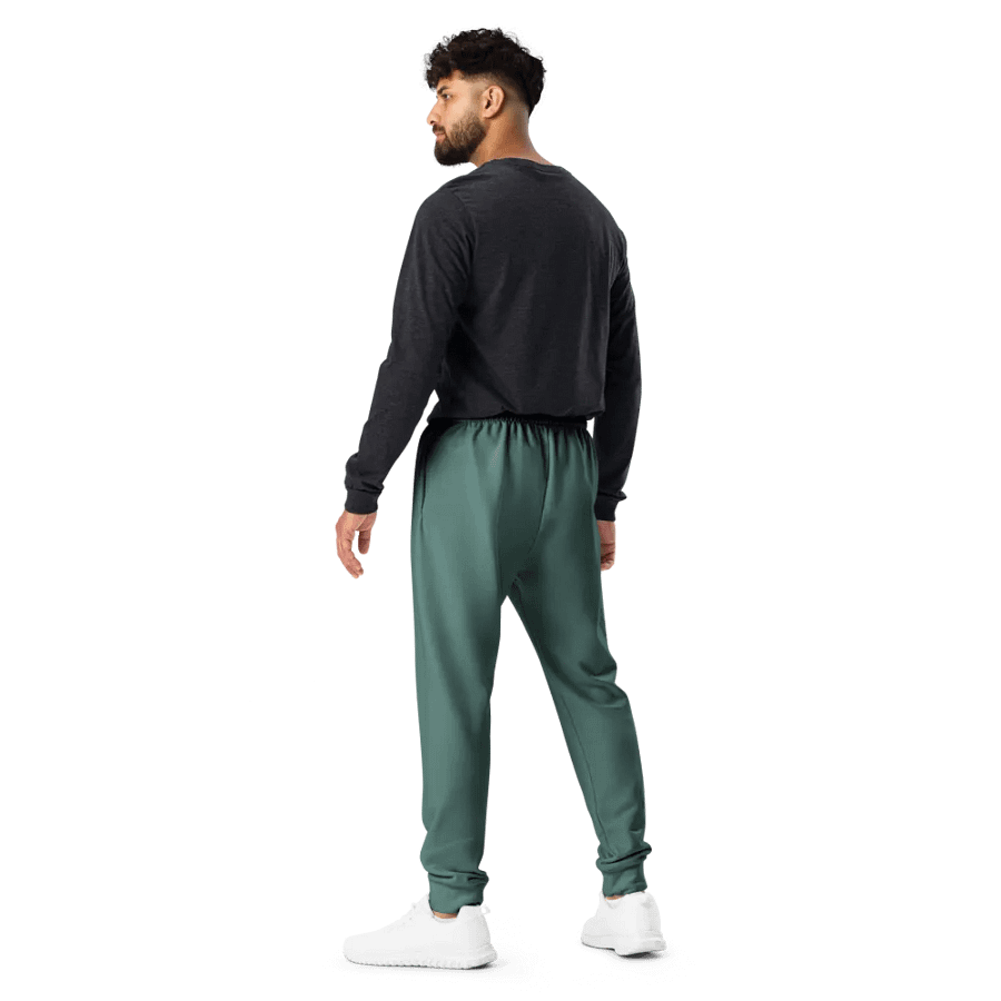 Plain Medium Dark Green Soft Summer Recycled Polyester Premium Men's Joggers by Treasure Pie product image (10)