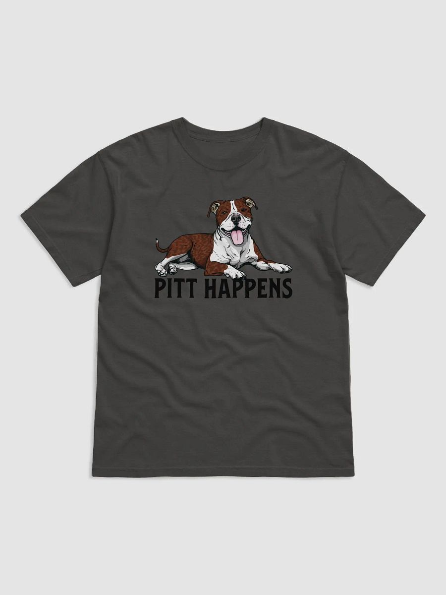 Pitt Happens T-Shirt of a Pitbull Terrier (Brindle) | Funny T-Shirt for Pittie and Staffy Paw-rents product image (24)