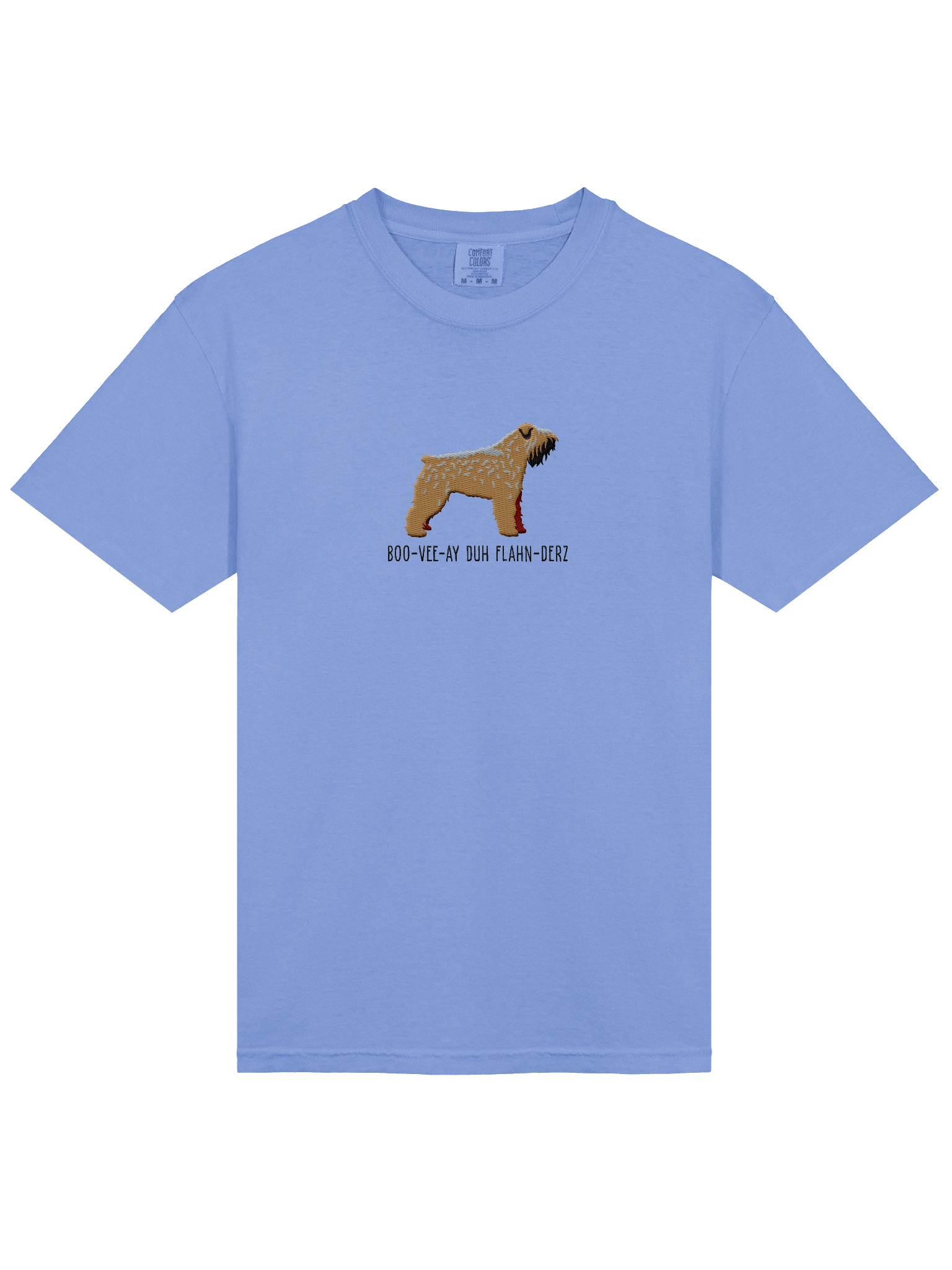Boo-Vee-Ay Duh Flahn-Derz T-Shirt(Embroidered) of a Bouvier des Flandres(Brown) product image (16)