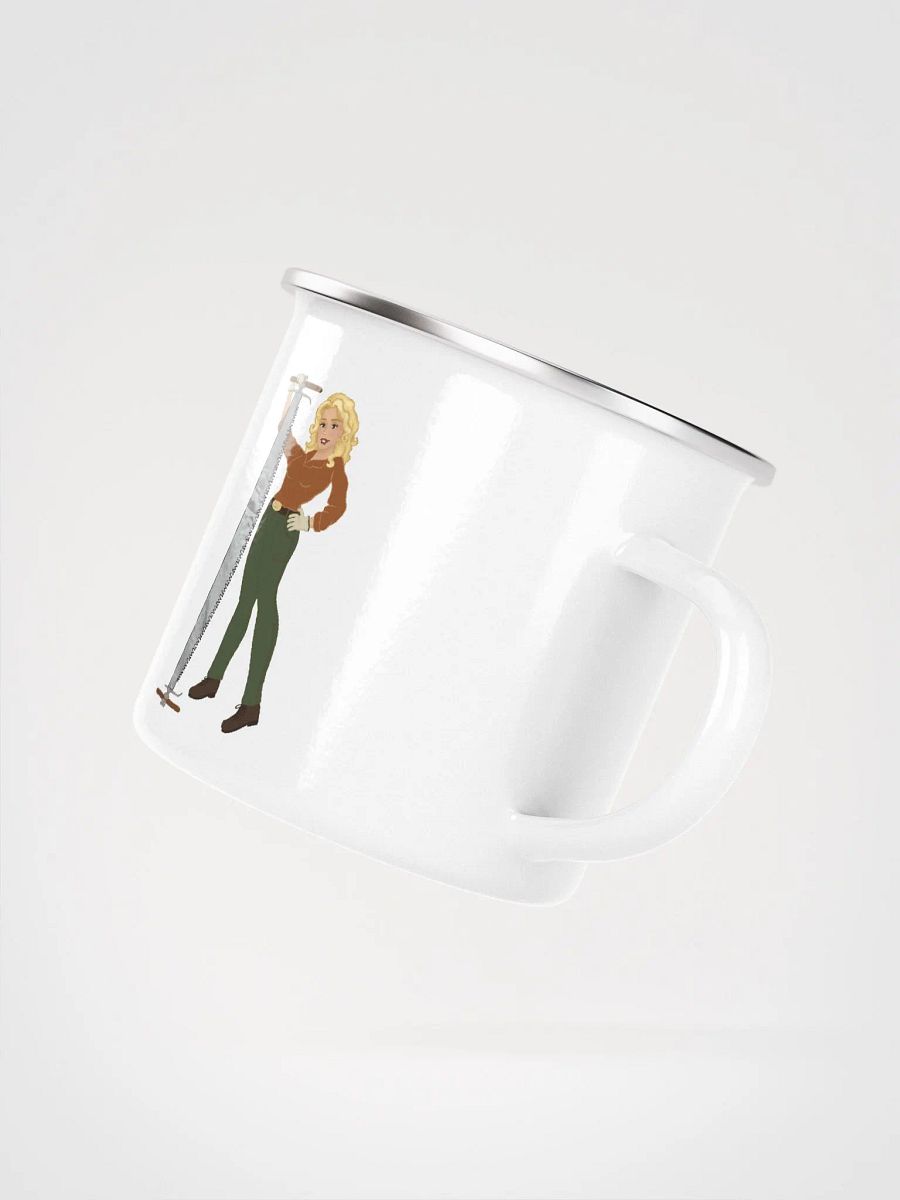 Crosscut Saw Blonde Dolly Pinup Enamel Mug product image (3)