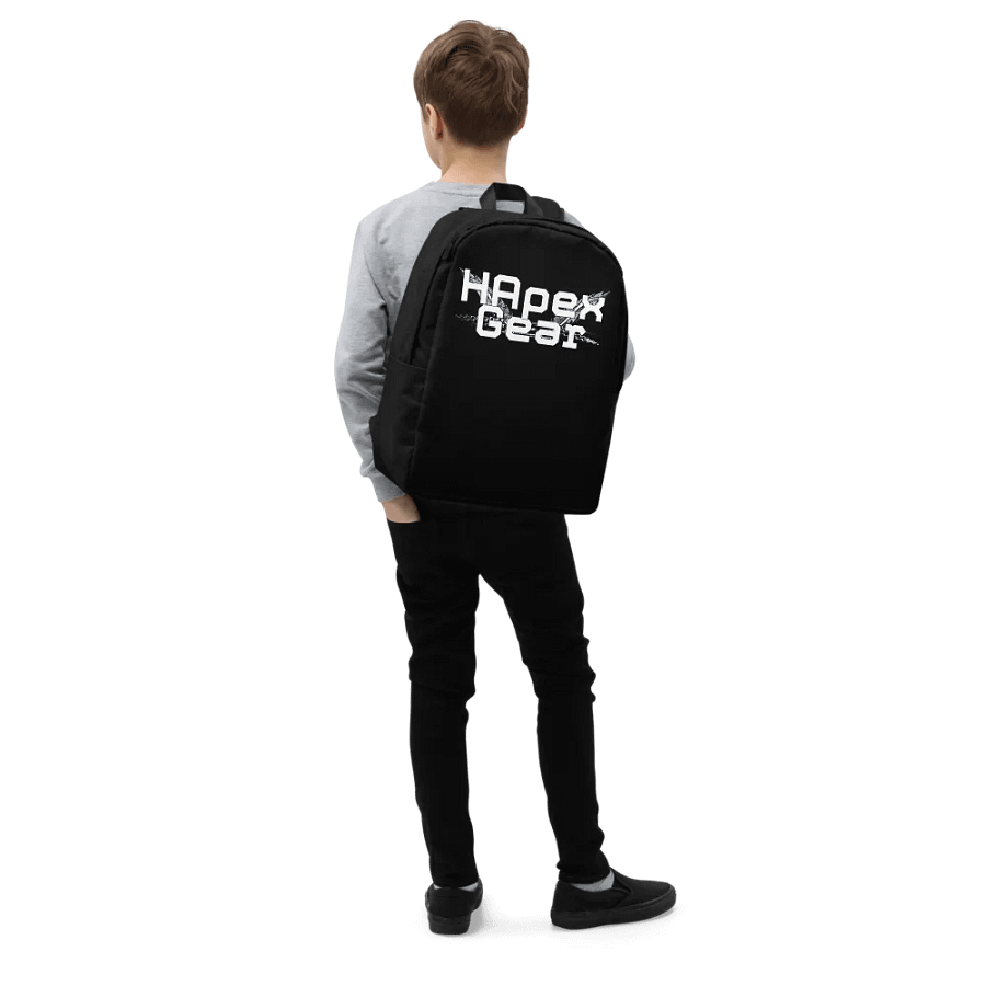 Minimalist Backpack - Black - White HApex Gear White Logo product image (6)