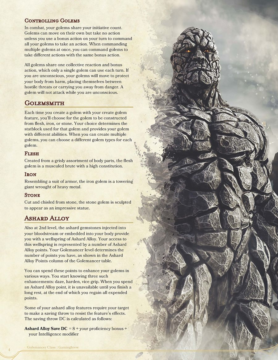 Golemancer 5E Class (PDF) product image (5)