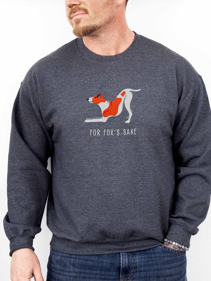 For Fox's Sake Sweatshirt (Embroidered) of a Smooth Fox Terrier(Brown & White) product image (2)