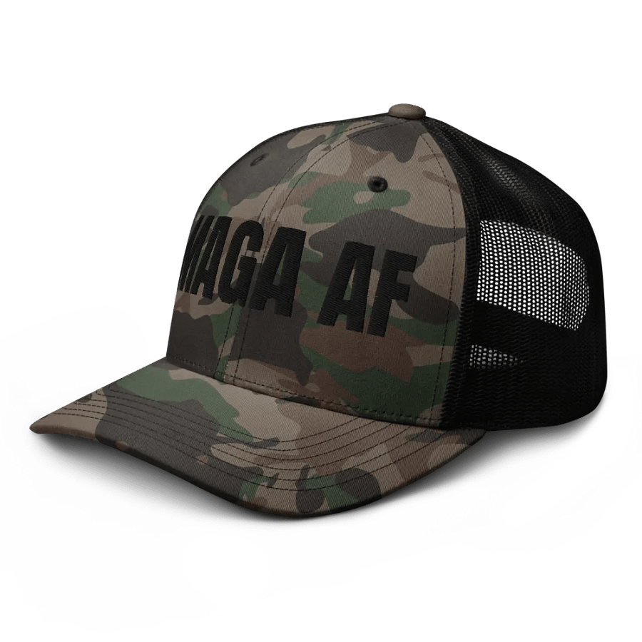 MAGA AF Camo Trucker Hat (Black Letters) product image (4)