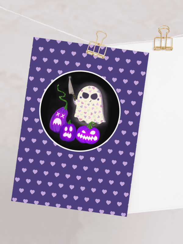 Little Ghost Pumpkin Carver - Greeting Card product image (1)