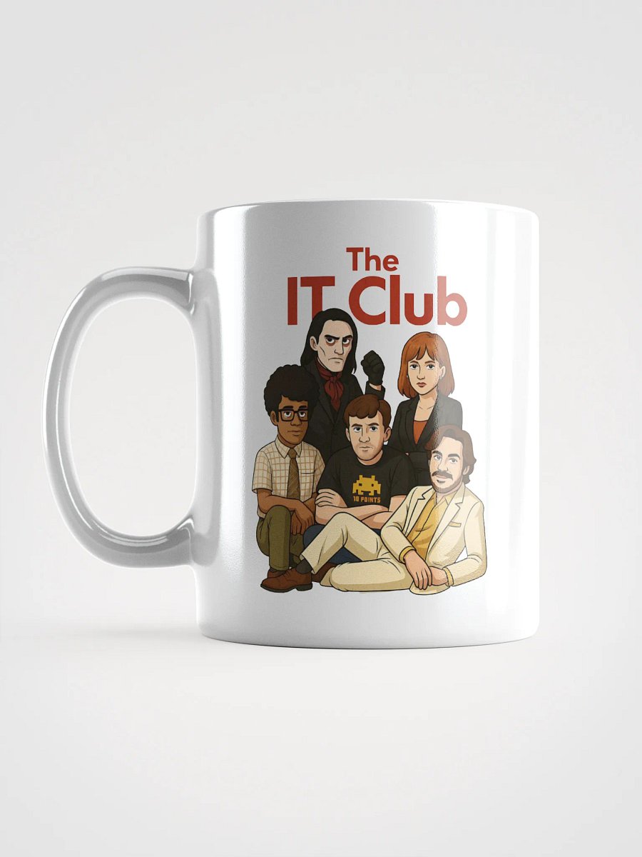 The IT Club Mug – White Glossy Retro Sitcom Parody Gift Mug product image (6)