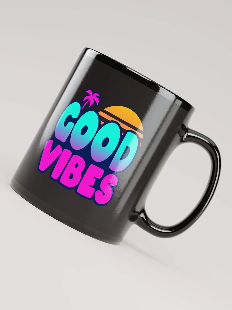 GOOD VIBES GLOSSY BLACK MUG product image (8)