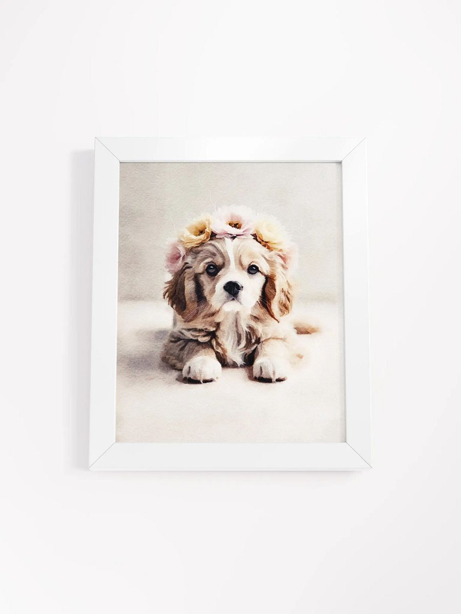 Floral Crowned Puppy - Framed Matte Poster product image (23)