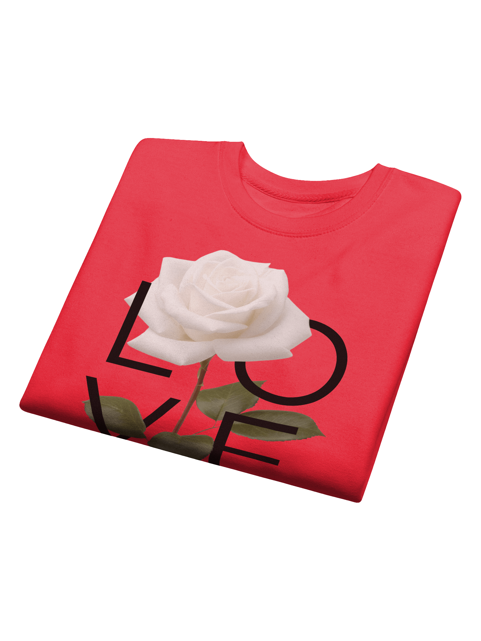 LOVE Rose Sweatshirt | 100% Cotton Heavyweight | White Rose Minimalist Design | Unisex Sizing | Cozy & Stylish Loungewear product image (4)