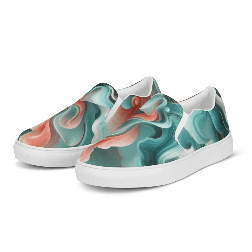 Flowing Blue Teal Canvas Shoes | AI Design product image (3)