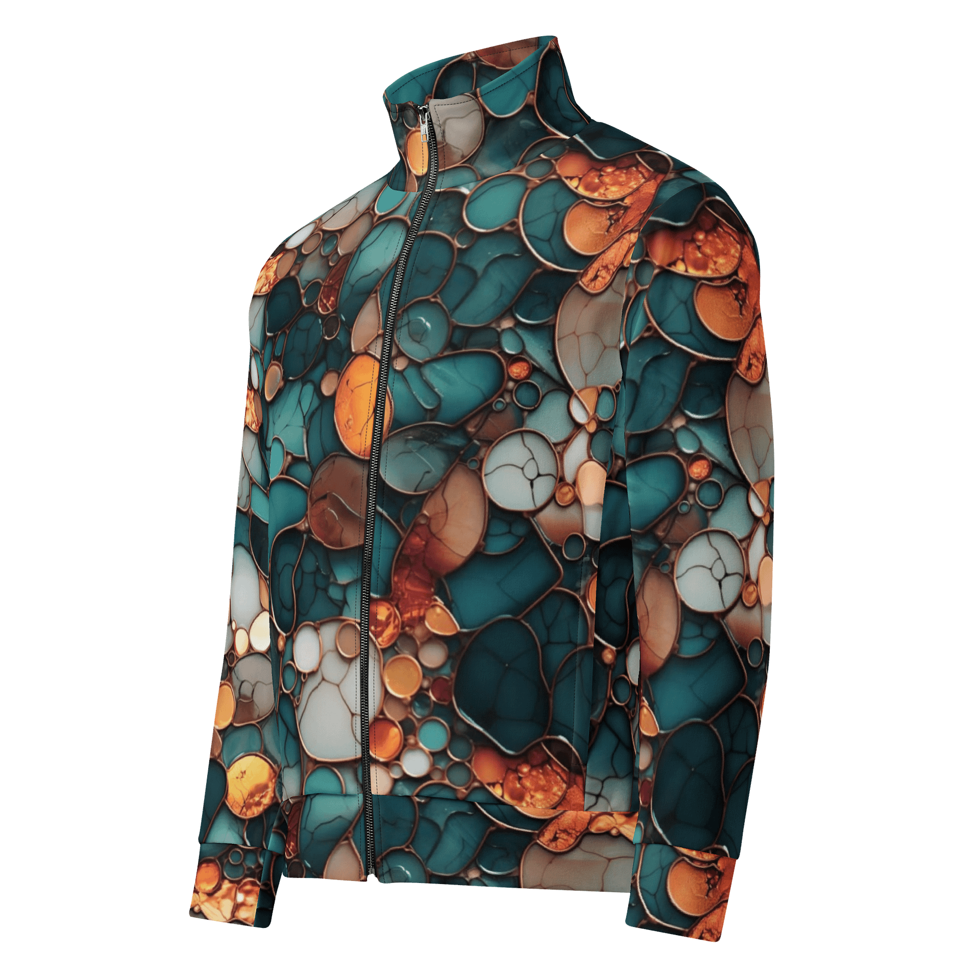 Abstract Gemstone Mosaic Pattern Unisex Track Jacket product image (1)