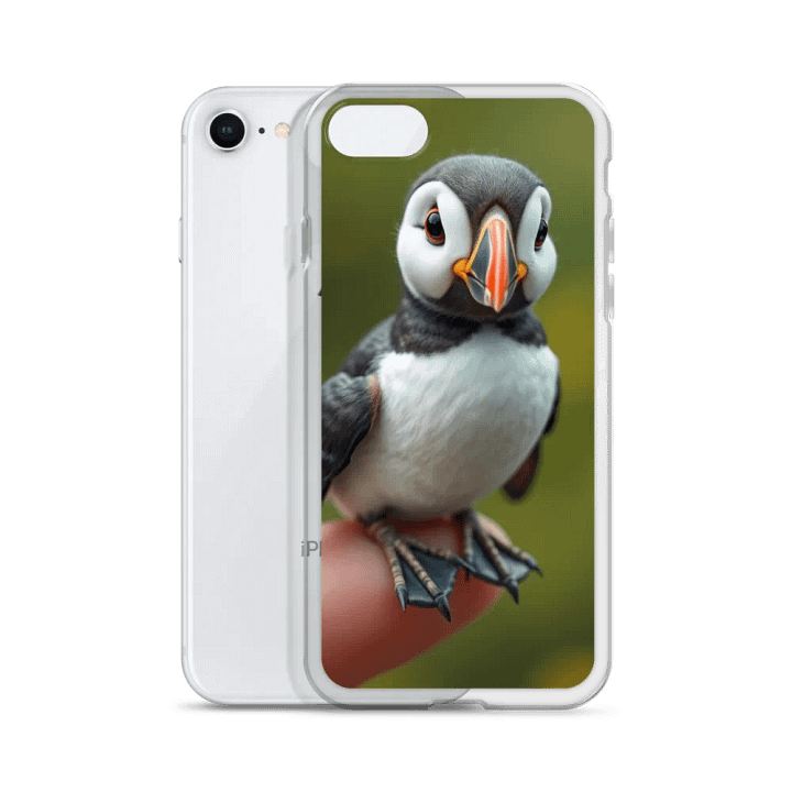 Tiny Puffin Perched on a Finger iPhone® Clear Case product image (51)