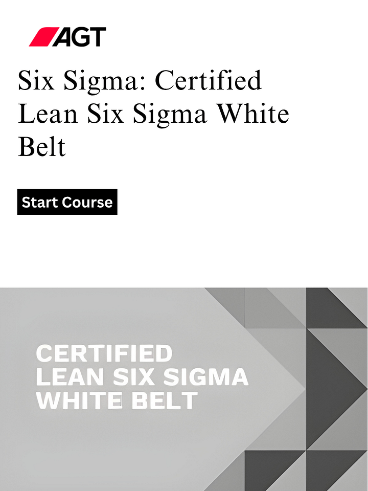 Six Sigma: Certified Lean Six Sigma White Belt product image (1)