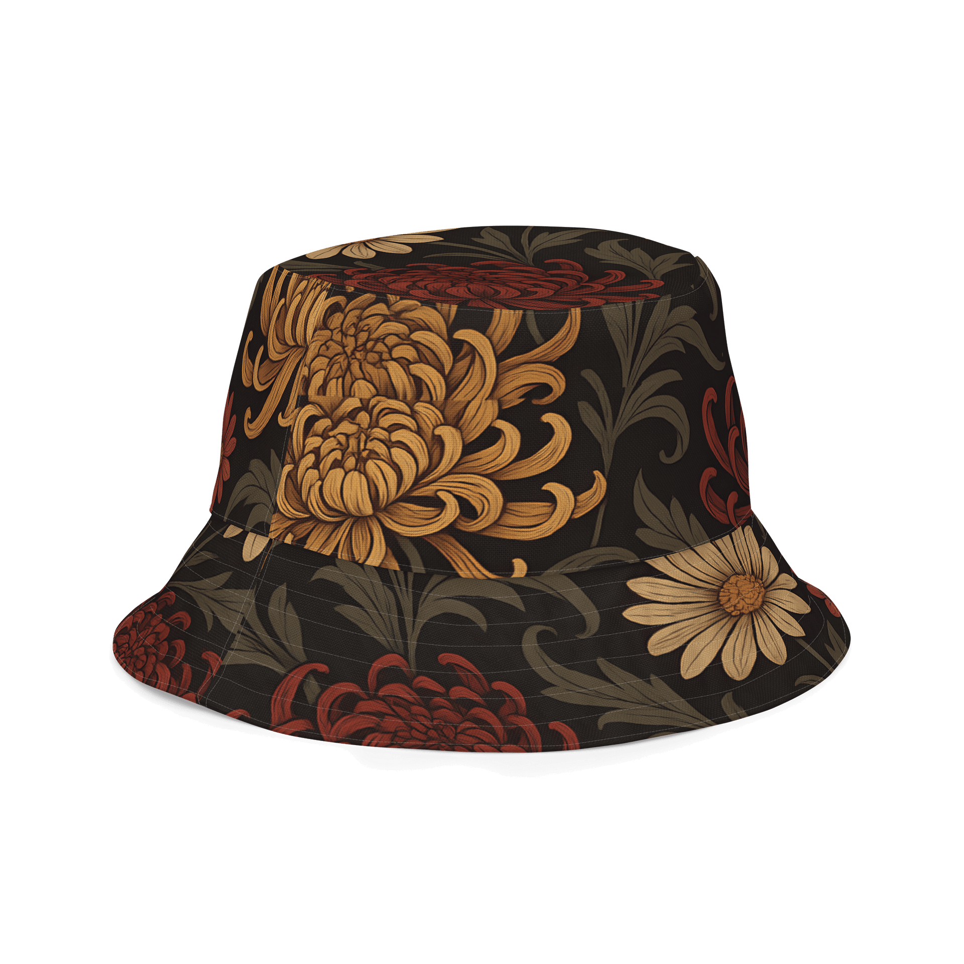 Chrysanthemum & Daisy Reversible Bucket Hat – Floral Sun Hat for Outdoor Adventures product image (3)