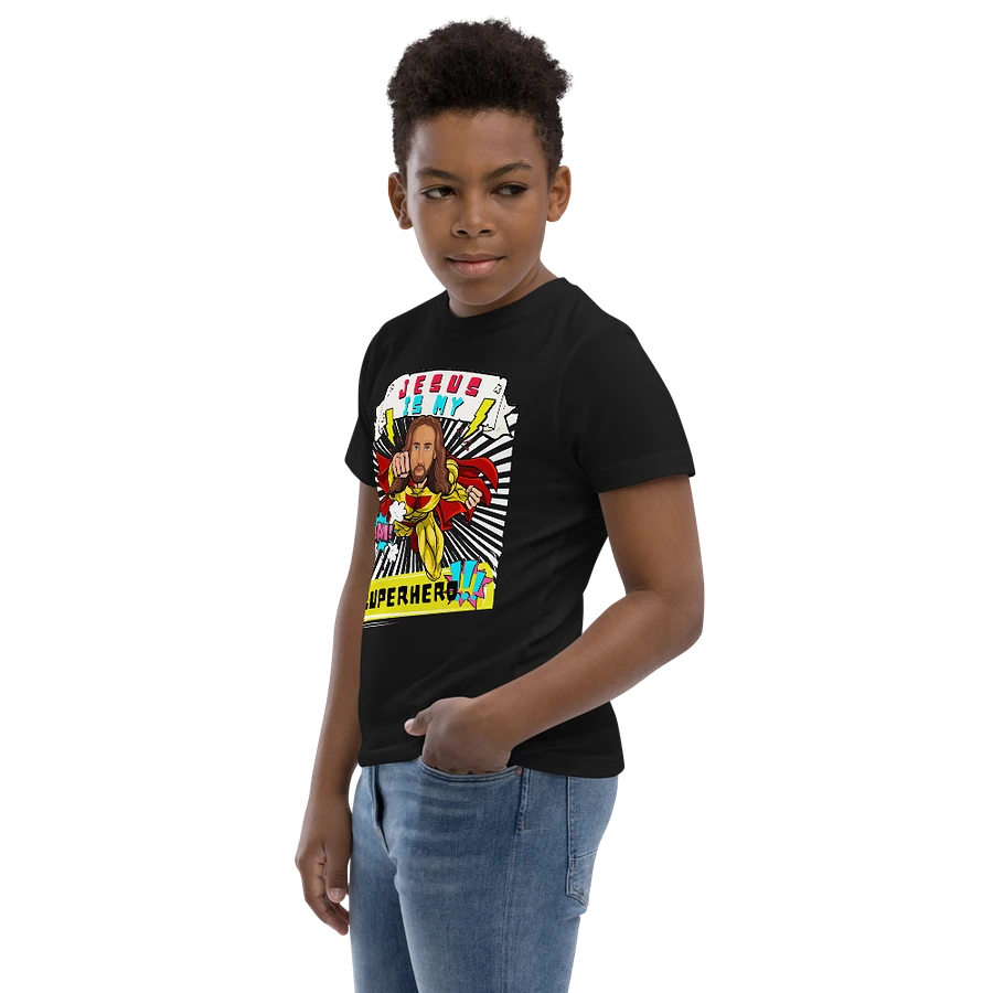 Jesus Is My Superhero- Funny Christian Comic Kids T-Shirt product image (5)