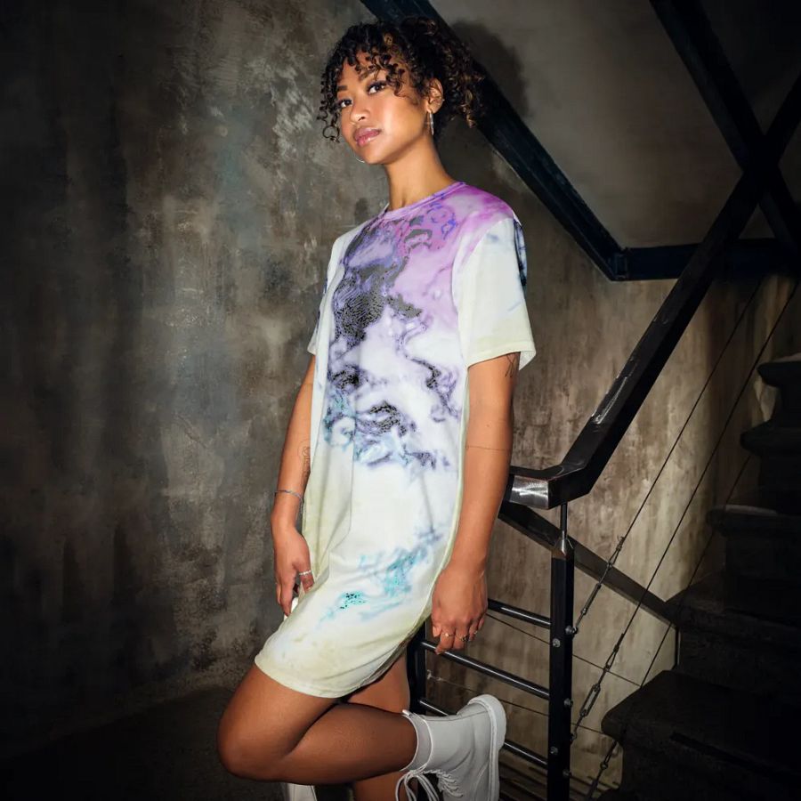 Pastel Abstraction Ladies T Shirt Dress product image (2)