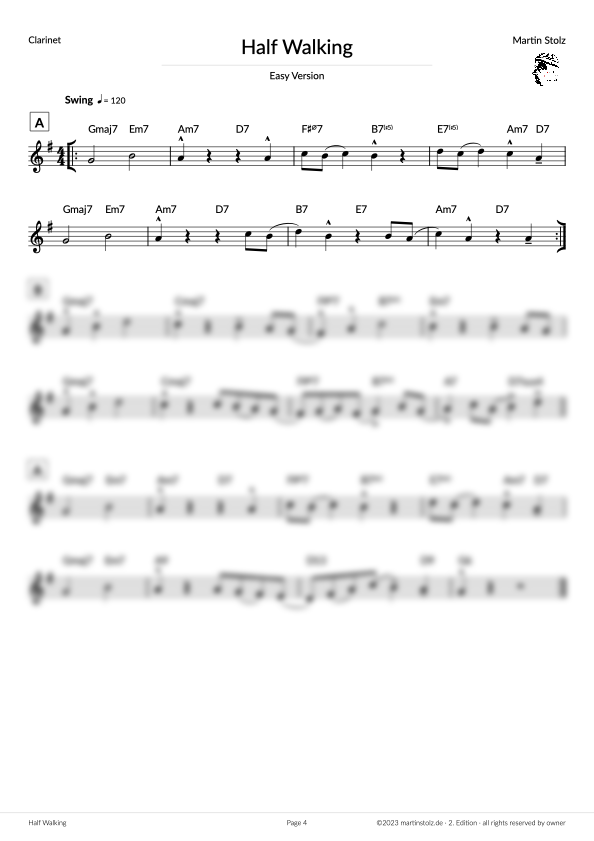 Half Walking - Clarinet (Exercise 2 Jazz Studies) product image (4)