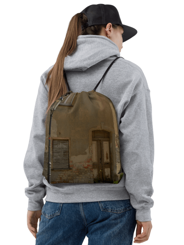 Rucksackbeutel mit Kordelzug - Laterne vor alter beschädigte Hausfassade product image (2)