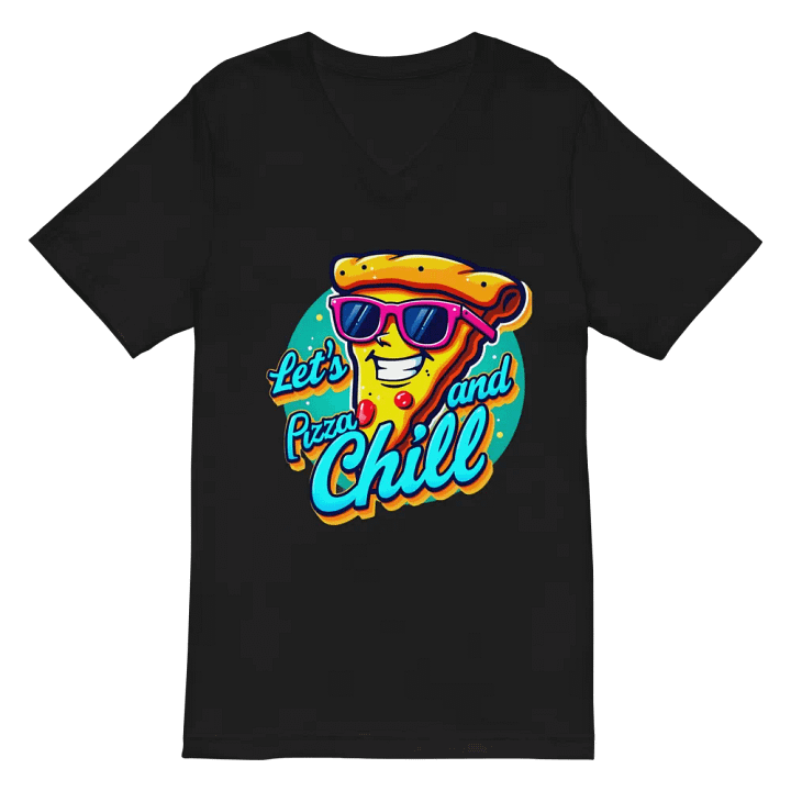 Pizza and Chill Cartoon V-Neck Tee Bella+Canvas (Men's) product image (3)
