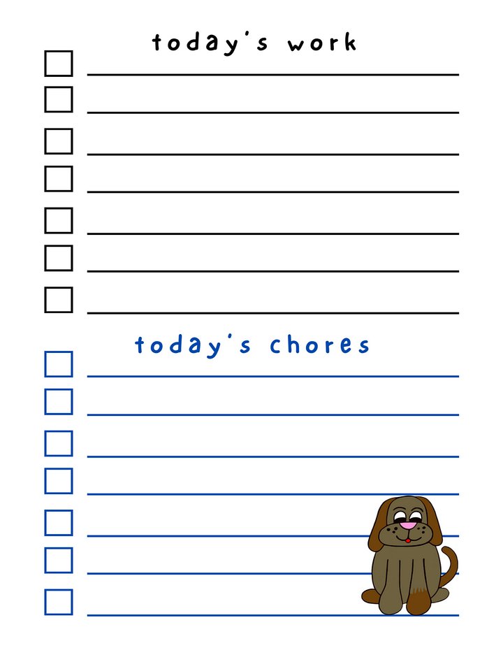 Cute Cartoon Boy Dog Laminated To Do List with Dry Erase Marker product image (2)