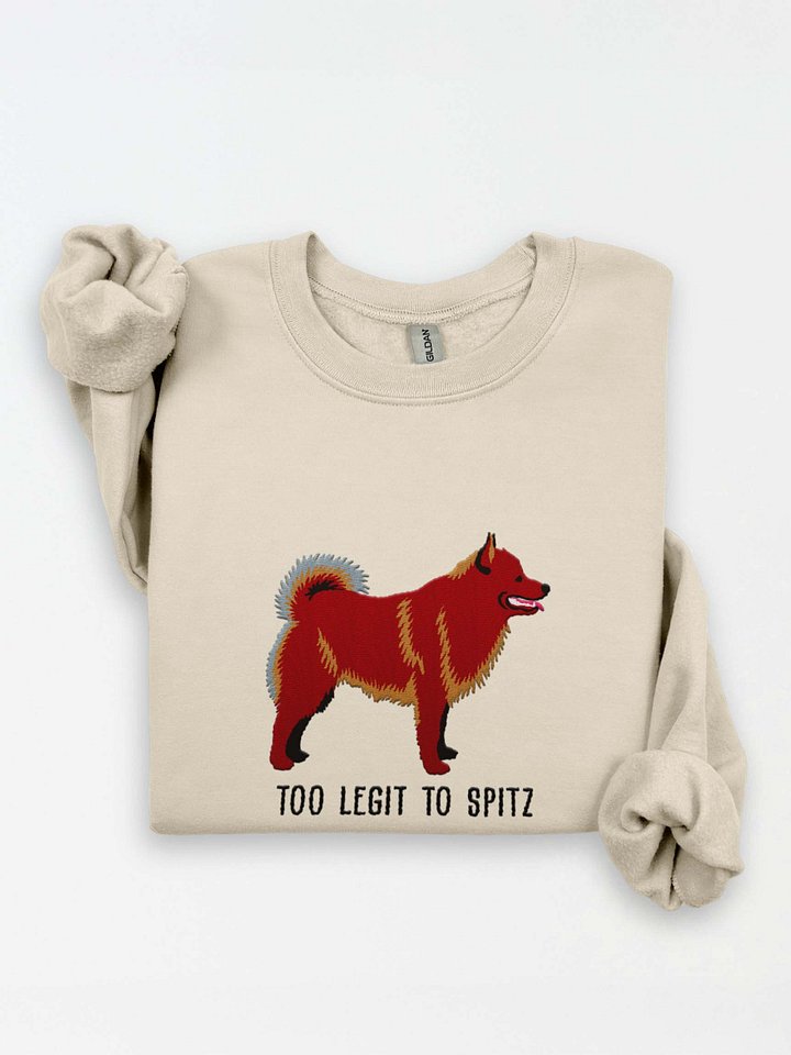 Too Legit to Spitz Sweatshirt (Embroidered) of a Schipperke(Red) product image (1)