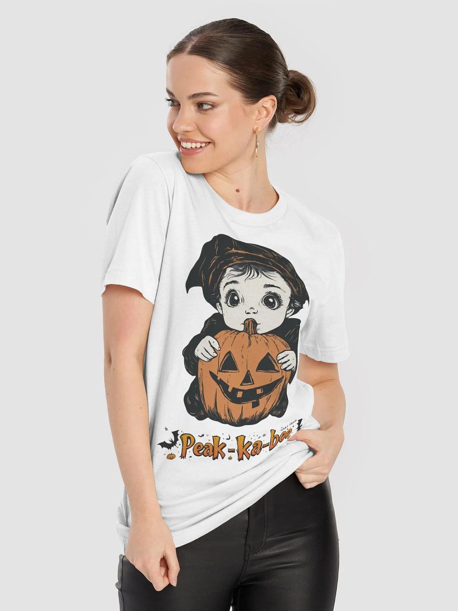 Peek-ka-boo Halloween Pumpkin Kid (Black/White T-shirt) product image (8)
