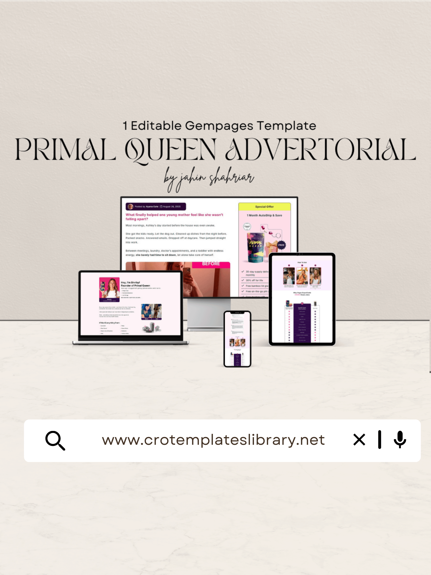 Primal Queen Shopify Advertorial Template product image (1)