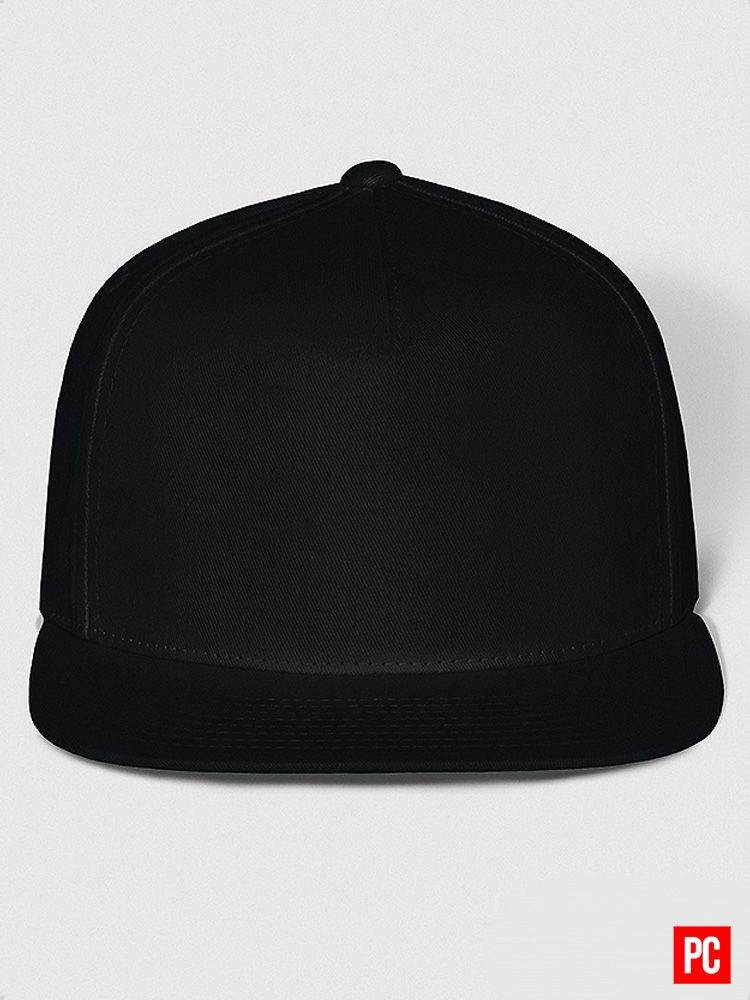 Plain Color Black Cotton Twill Flat Snapback Cap product image (5)