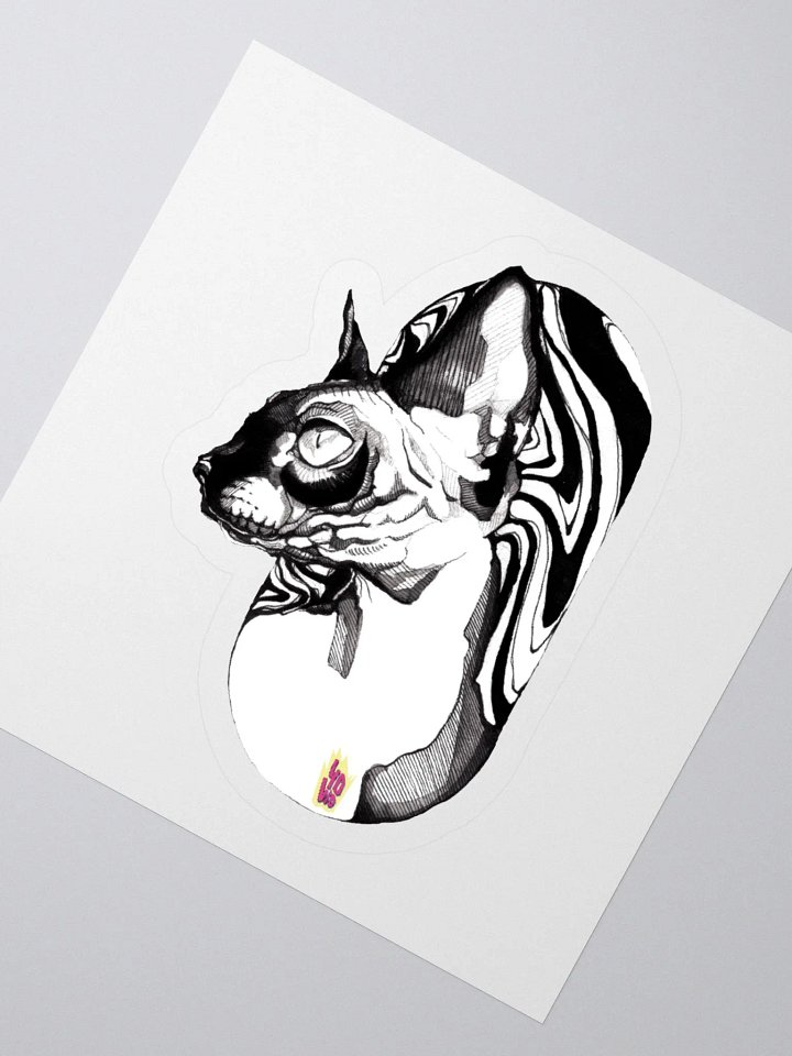(Sticker) SUMINAGASHI BLACK CAT product image (2)