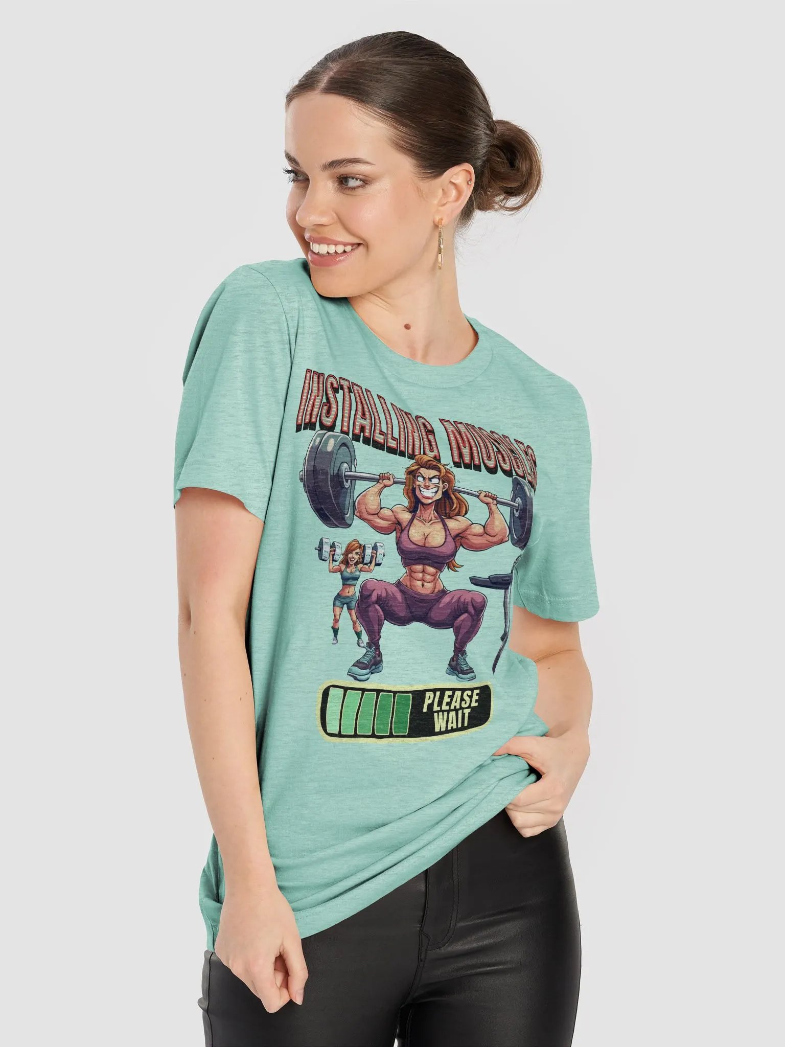 Installing Muscles Weightlifter Female Soft Tee product image (3)
